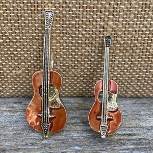 Lot of Two Guitar Pins/Brooches. EUC!